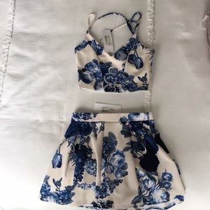 Floral two piece set - top and bottom (shorts)